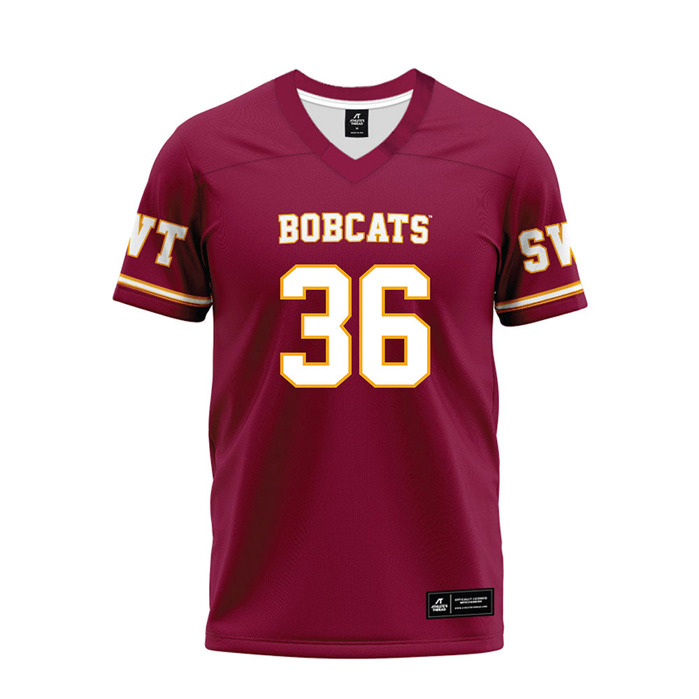 Texas State - NCAA Football : Mason Shipley - Maroon Premium Football Jersey