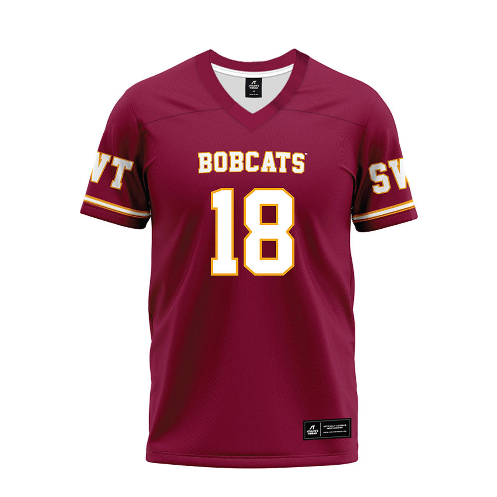 Texas State - NCAA Football : Derick Mourning II - Maroon Premium Football Jersey