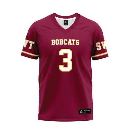 Texas State - NCAA Football : Michael Boudoin III - Maroon Premium Football Jersey-0