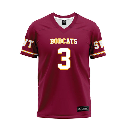 Texas State - NCAA Football : Michael Boudoin III - Maroon Premium Football Jersey-0