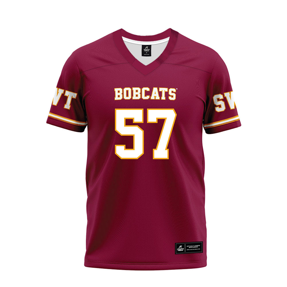 Texas State - NCAA Football : Ian Langford - Maroon Premium Football Jersey-0