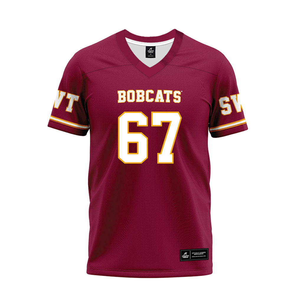 Texas State - NCAA Football : Preston Ward - Maroon Premium Football Jersey-0