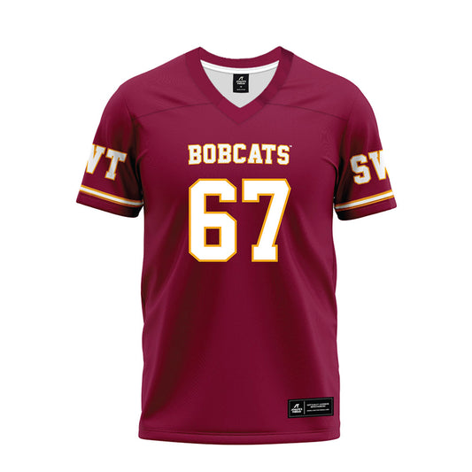Texas State - NCAA Football : Preston Ward - Maroon Premium Football Jersey-0