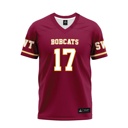 Texas State - NCAA Football : chris jones - Maroon Premium Football Jersey-0