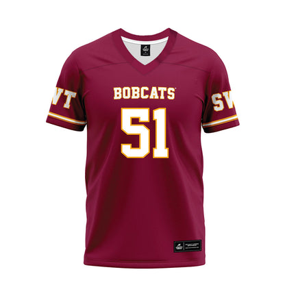 Texas State - NCAA Football : Brock Riker - Maroon Premium Football Jersey-0
