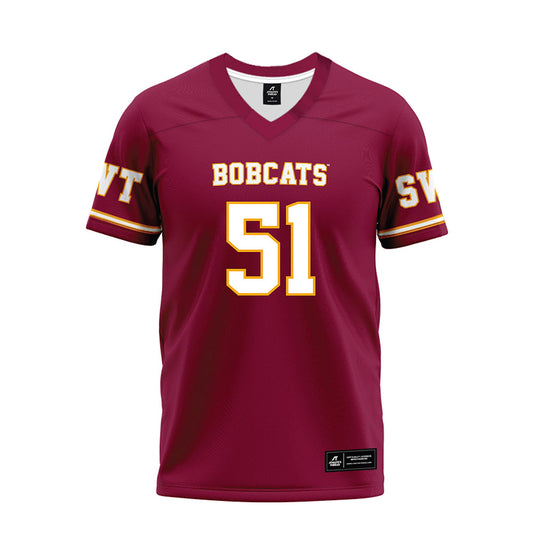 Texas State - NCAA Football : Brock Riker - Maroon Premium Football Jersey-0