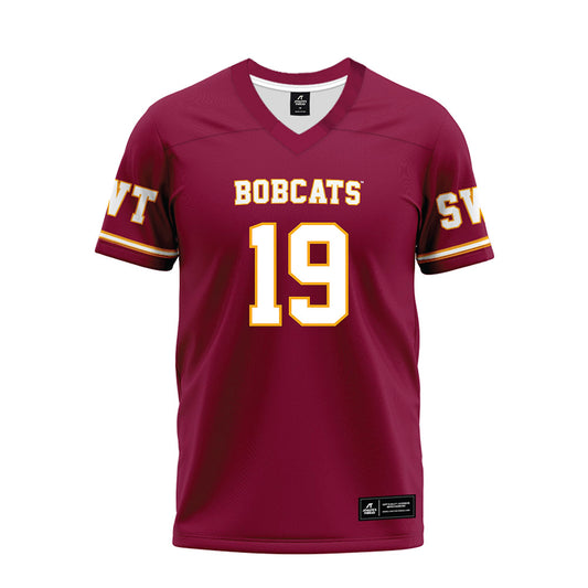 Texas State - NCAA Football : Nathaniel Yarnell - Maroon Premium Football Jersey-0