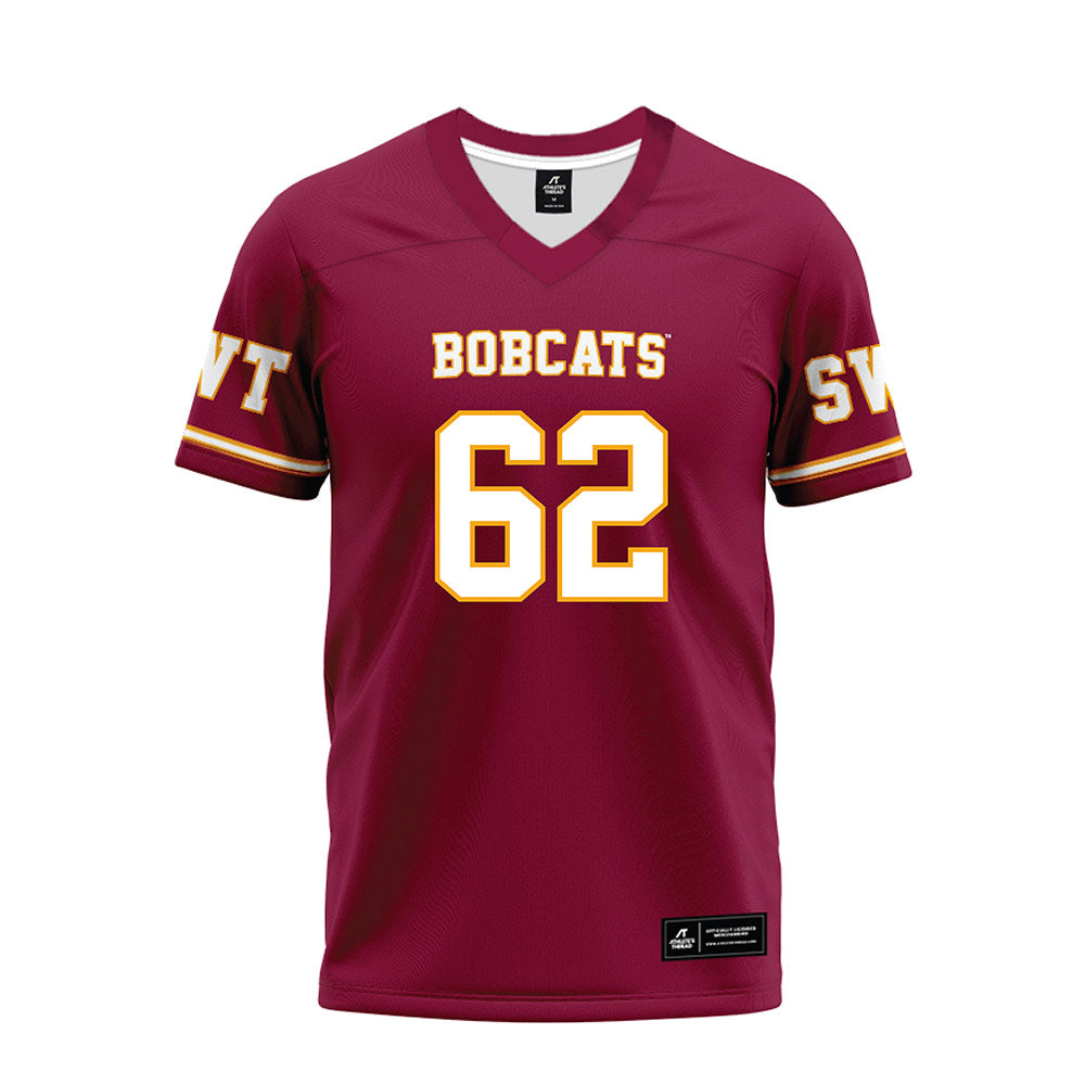 Texas State - NCAA Football : Malcolm Fields - Maroon Premium Football Jersey