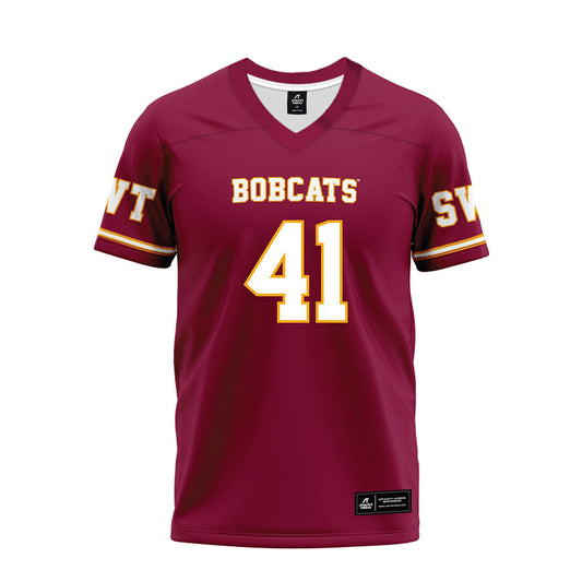 Texas State - NCAA Football : Jacob Bonilla - Maroon Premium Football Jersey-0