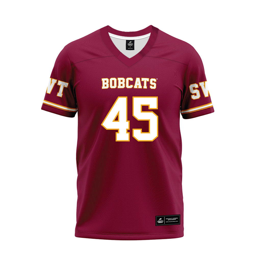 Texas State - NCAA Football : John Oehrlein - Maroon Premium Football Jersey