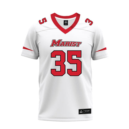 Marist - NCAA Football : Luke Ginsburg - White Premium Football Jersey-0