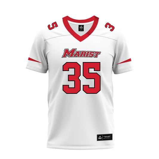 Marist - NCAA Football : Luke Ginsburg - White Premium Football Jersey-0
