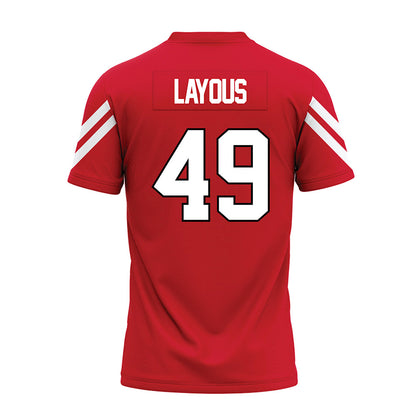 Marist - NCAA Football : Samer Layous - Red Premium Football Jersey-1