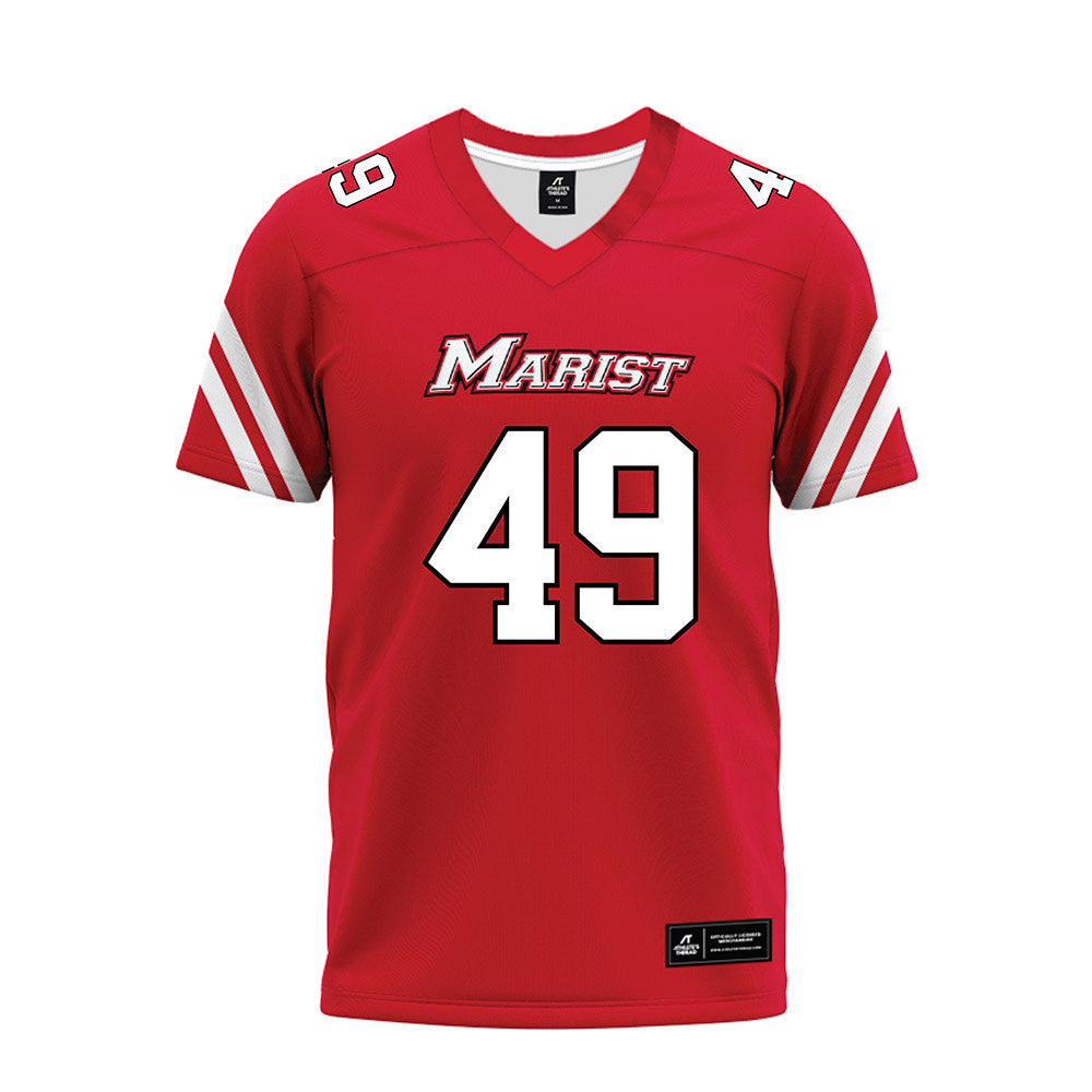 Marist - NCAA Football : Samer Layous - Red Premium Football Jersey-0