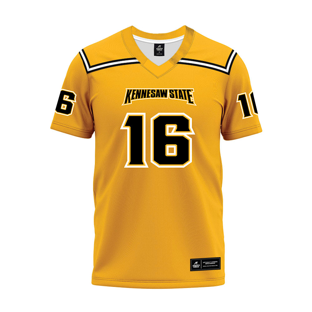 Kennesaw - NCAA Football : Juan Silas - Gold Premium Football Jersey-0