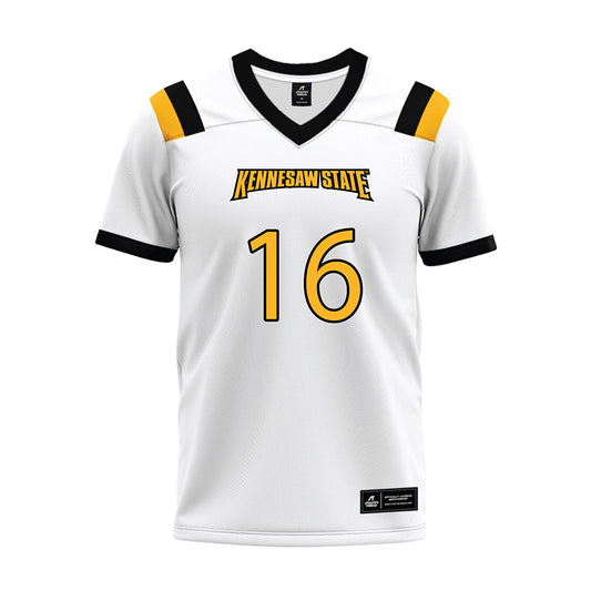 Kennesaw - NCAA Football : Juan Silas - White Premium Football Jersey-0