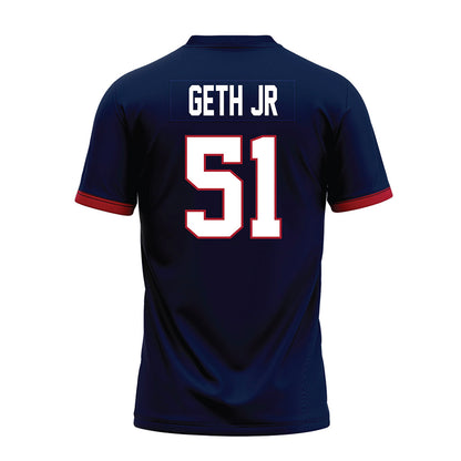Liberty - NCAA Football : DJ Geth Jr - Navy Premium Football Jersey-1