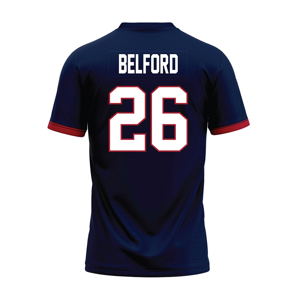 Liberty - NCAA Football : Jaylin Belford - Navy Premium Football Jersey