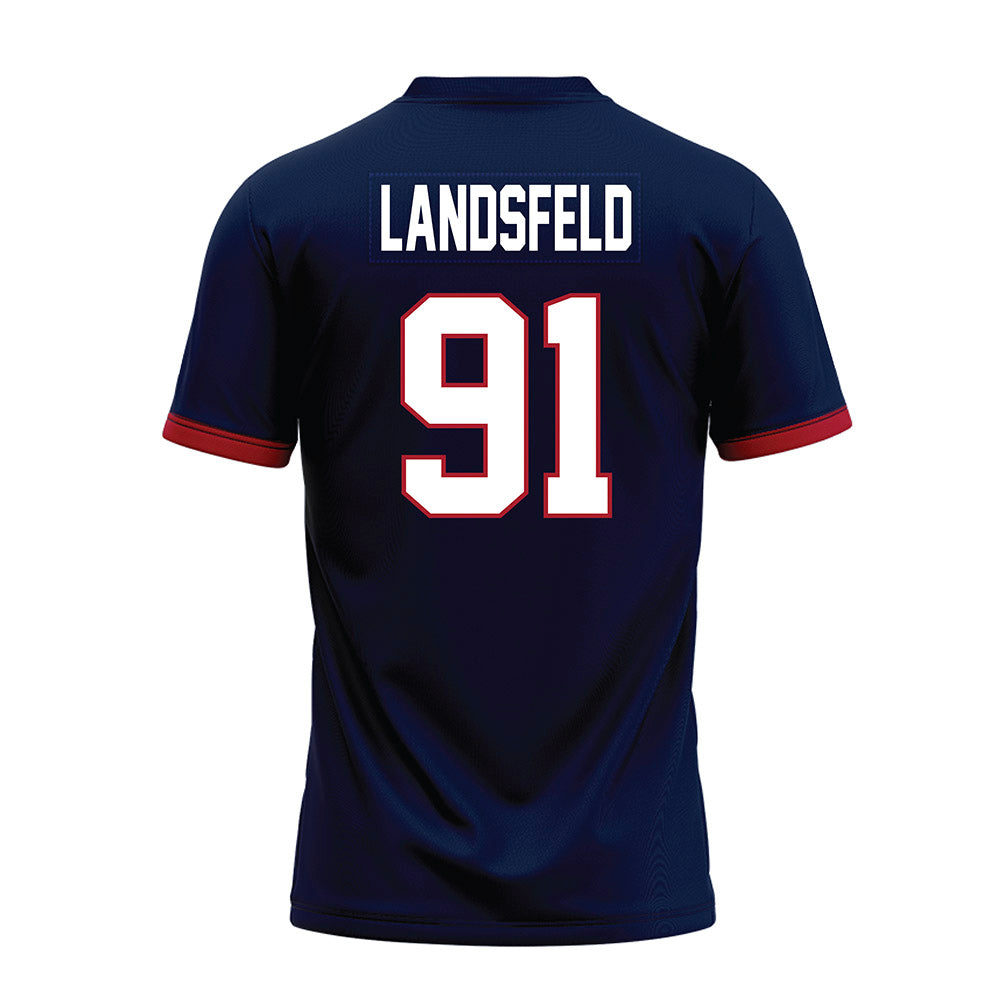 Liberty - NCAA Football : Marius Landsfeld - Navy Premium Football Jersey-1