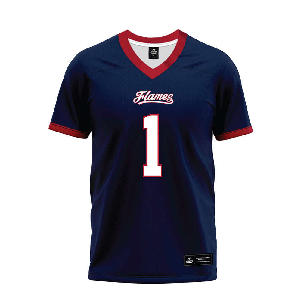 Liberty - NCAA Football : CJ Bazile Jr - Navy Premium Football Jersey-0