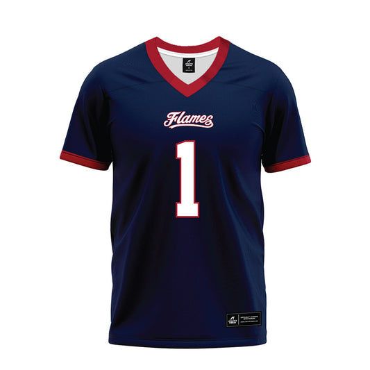 Liberty - NCAA Football : CJ Bazile Jr - Navy Premium Football Jersey-0