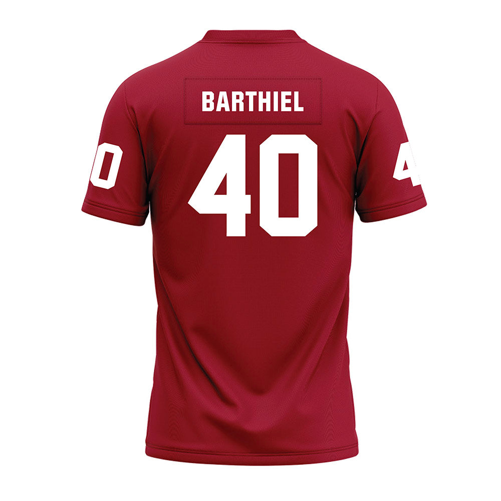 WSU - NCAA Football : Gavin Barthiel - Cardinal Premium Football Jersey-1
