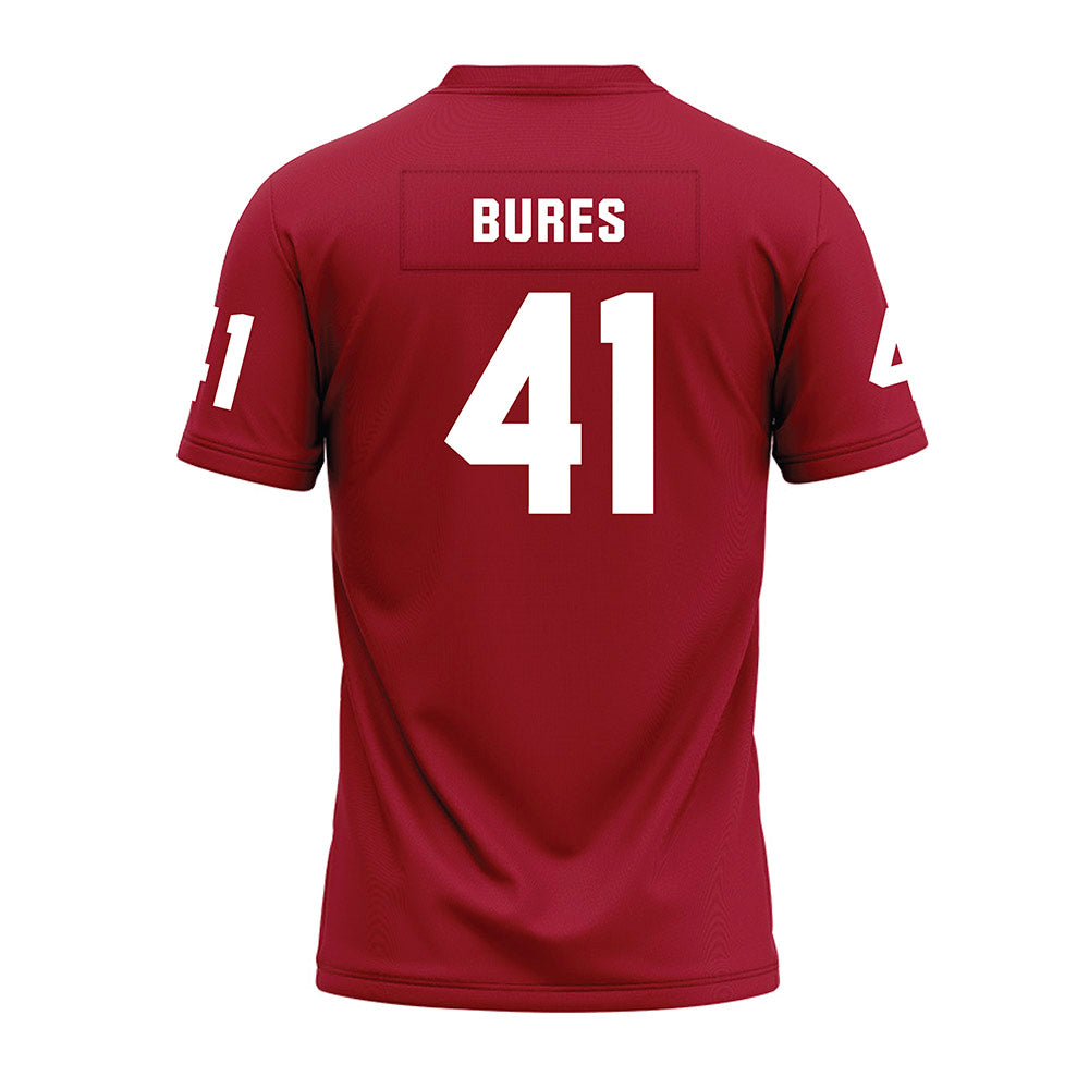 WSU - NCAA Football : Sean Bures - Cardinal Premium Football Jersey-1