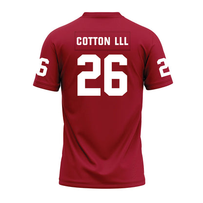 WSU - NCAA Football : Tyrone Cotton lll - Cardinal Premium Football Jersey-1