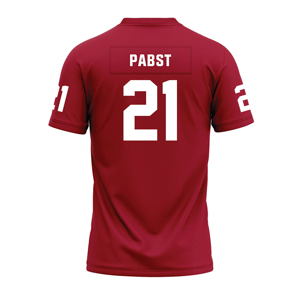 WSU - NCAA Football : Carter Pabst - Cardinal Premium Football Jersey-1