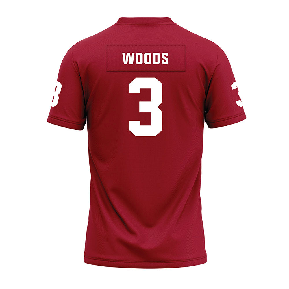 WSU - NCAA Football : Maxwell Woods - Cardinal Premium Football Jersey-1