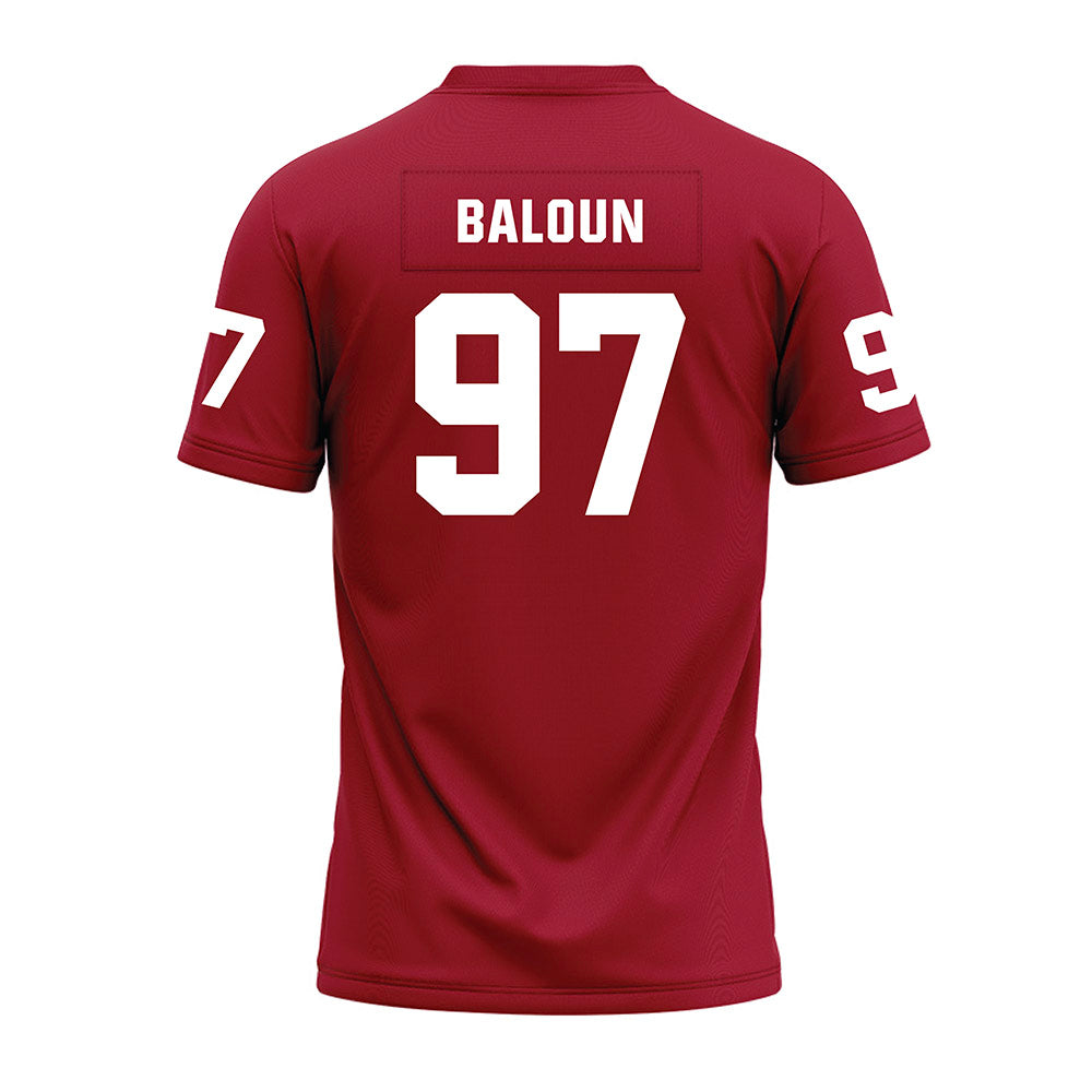 WSU - NCAA Football : Max Baloun - Cardinal Premium Football Jersey-1