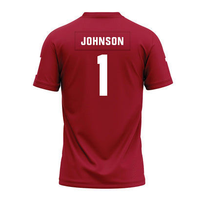 WSU - NCAA Football : Angel Johnson - Cardinal Premium Football Jersey-1