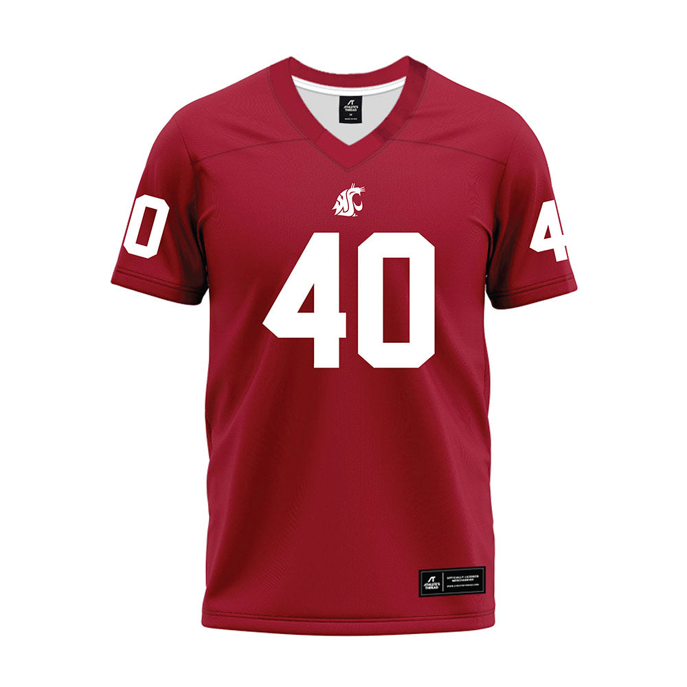 WSU - NCAA Football : Gavin Barthiel - Cardinal Premium Football Jersey-0