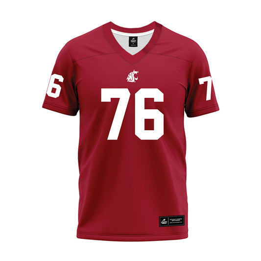 WSU - NCAA Football : Esa Pole - Cardinal Premium Football Jersey-0