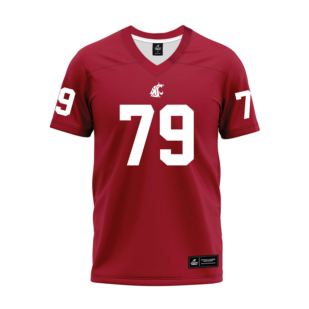 WSU - NCAA Football : Turner Bertrand - Cardinal Premium Football Jersey-0