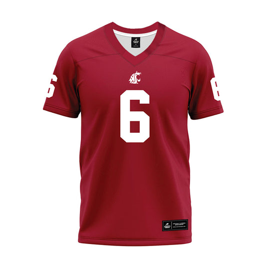 WSU - NCAA Football : Duhron Goodman - Cardinal Premium Football Jersey-0