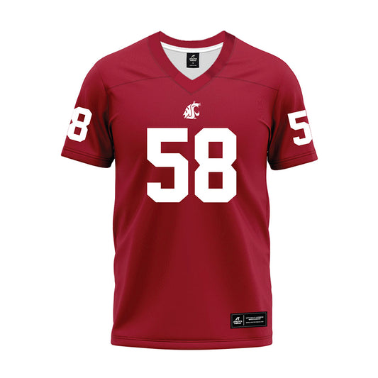 WSU - NCAA Football : Jackson Cowgill - Cardinal Premium Football Jersey