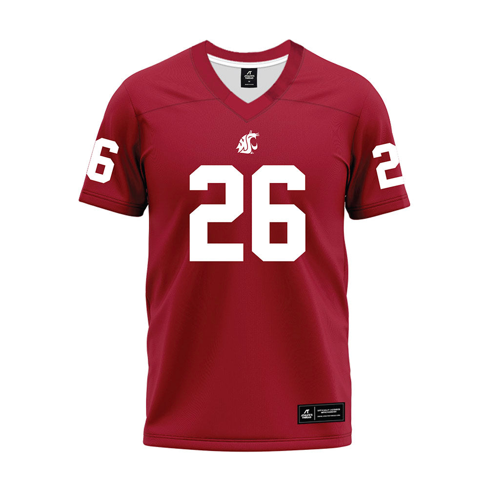 WSU - NCAA Football : Tyrone Cotton lll - Cardinal Premium Football Jersey-0