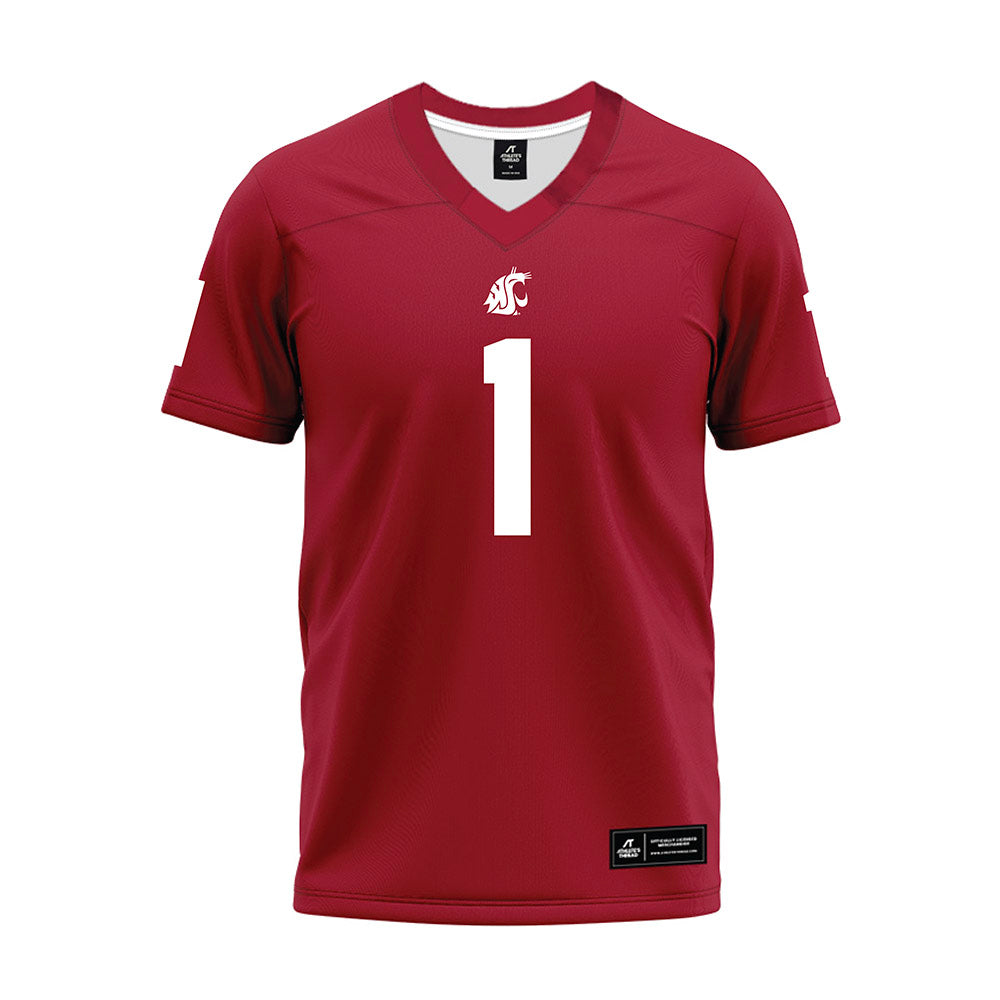 WSU - NCAA Football : Angel Johnson - Cardinal Premium Football Jersey-0