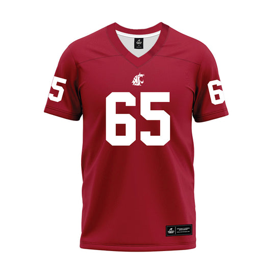 WSU - NCAA Football : Brock Dieu - Cardinal Premium Football Jersey-0