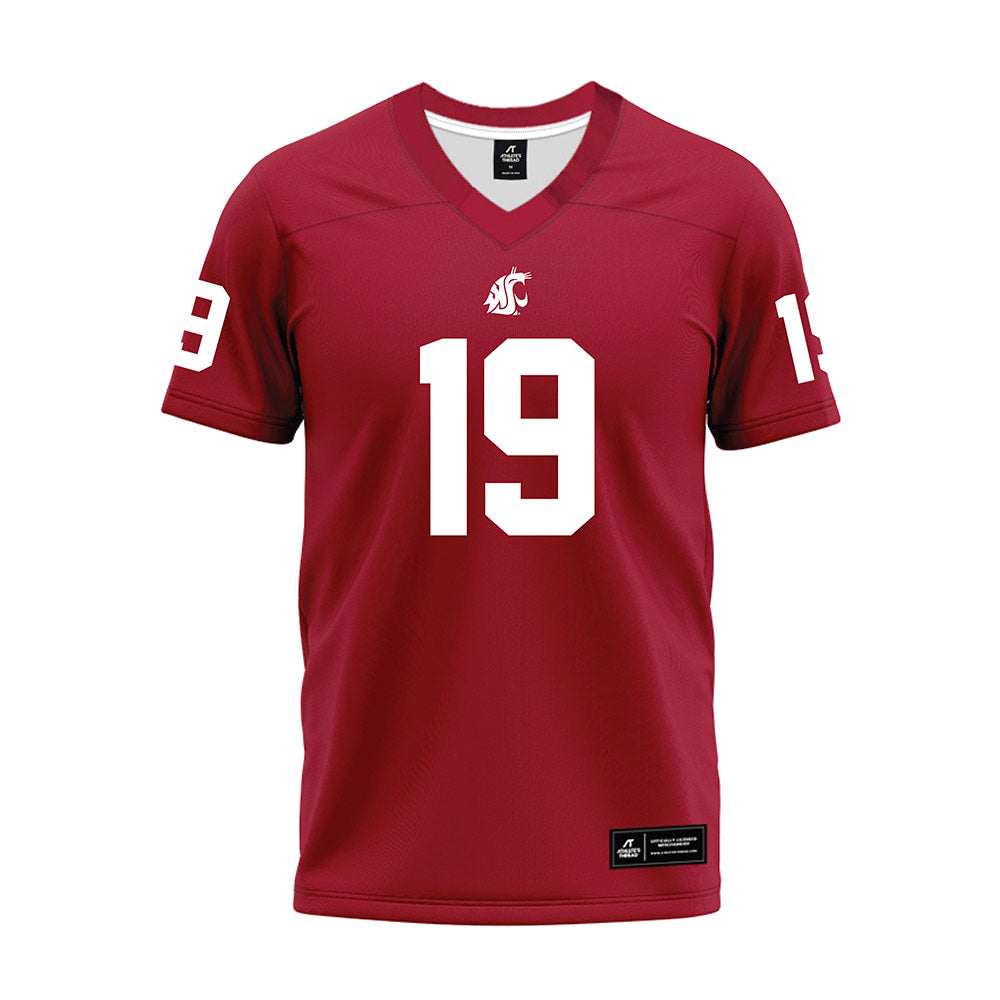 WSU - NCAA Football : Jake Tiryakioglu - Cardinal Premium Football Jersey-0