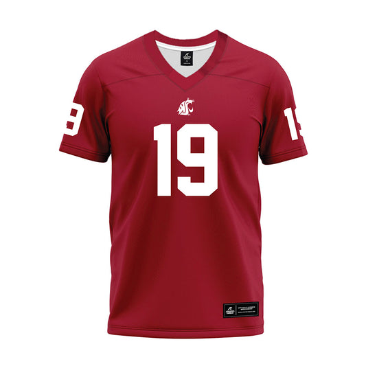 WSU - NCAA Football : Jake Tiryakioglu - Cardinal Premium Football Jersey-0