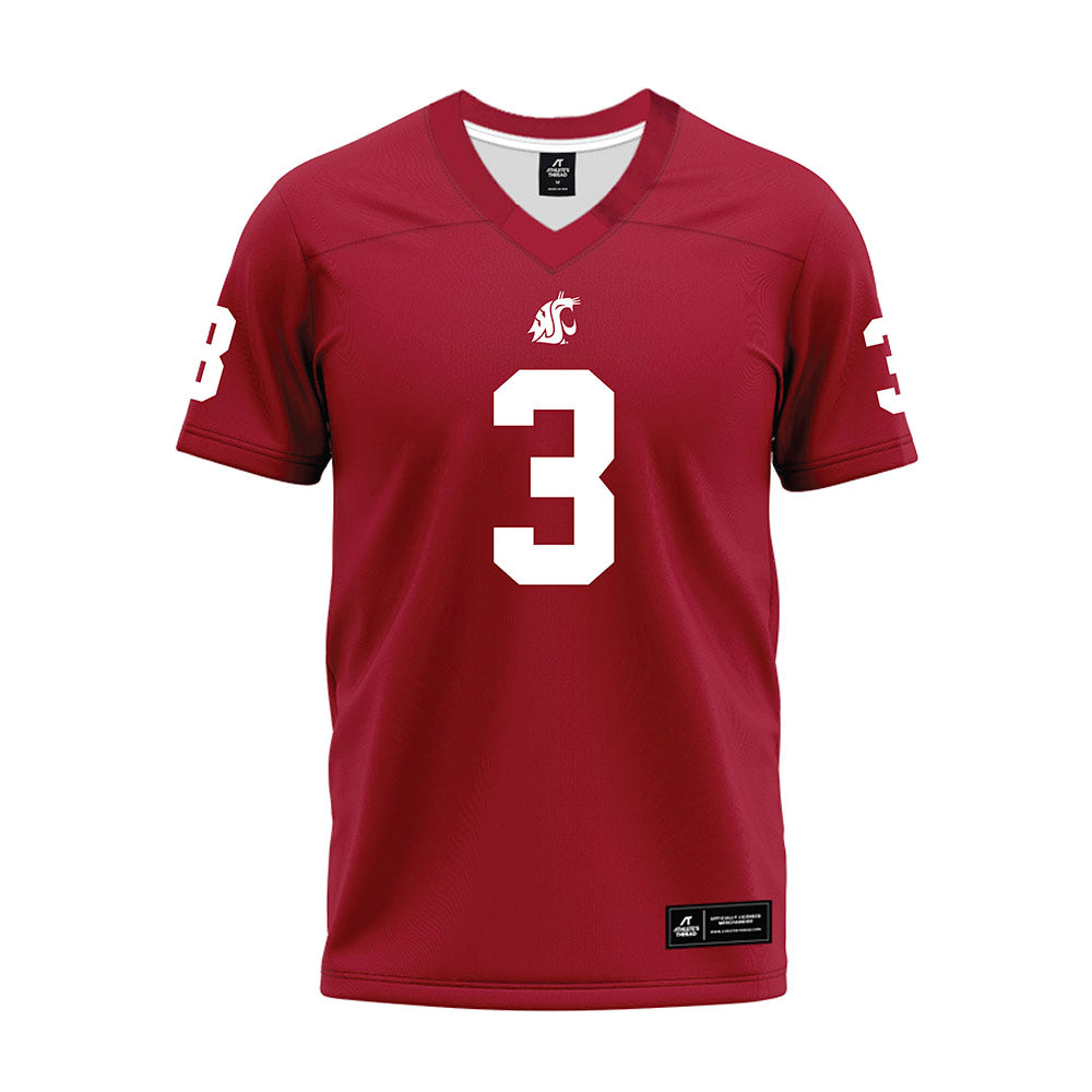 WSU - NCAA Football : Maxwell Woods - Cardinal Premium Football Jersey-0