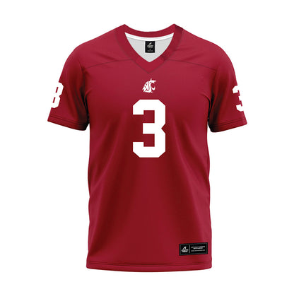 WSU - NCAA Football : Maxwell Woods - Cardinal Premium Football Jersey-0