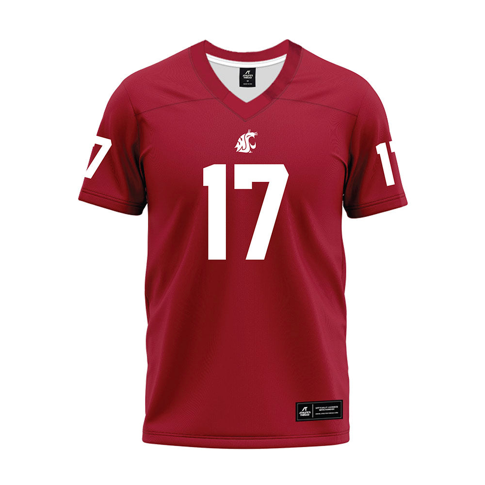 WSU - NCAA Football : Owen Eshelman - Cardinal Premium Football Jersey-0