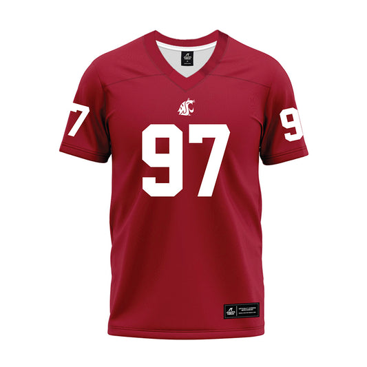 WSU - NCAA Football : Max Baloun - Cardinal Premium Football Jersey-0