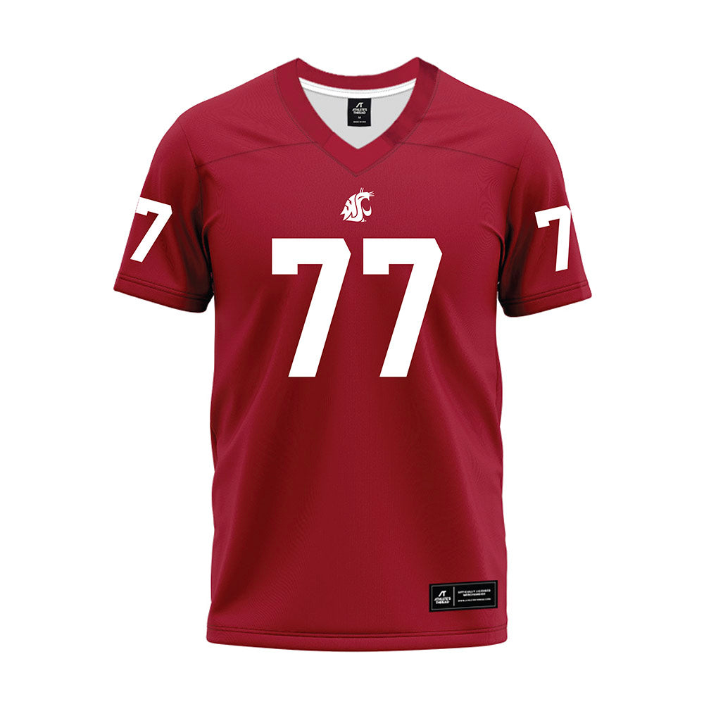 WSU - NCAA Football : Nick Bakken - Cardinal Premium Football Jersey-0