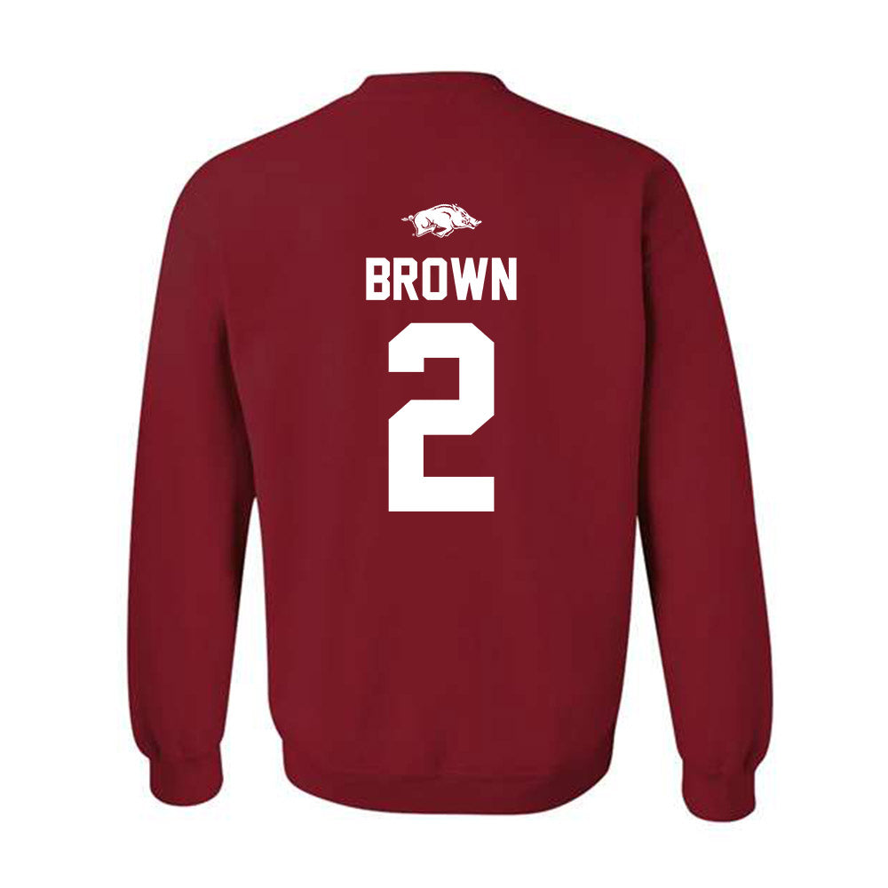 Arkansas - NCAA Men's Basketball : Amere Brown - Classic Shersey Crewneck Sweatshirt-1