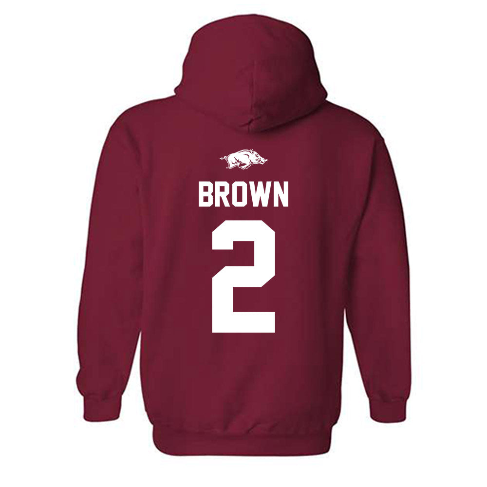 Arkansas - NCAA Men's Basketball : Amere Brown - Classic Shersey Hooded Sweatshirt-1
