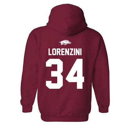 Arkansas - NCAA Baseball : Joey Lorenzini - Classic Shersey Hooded Sweatshirt-1
